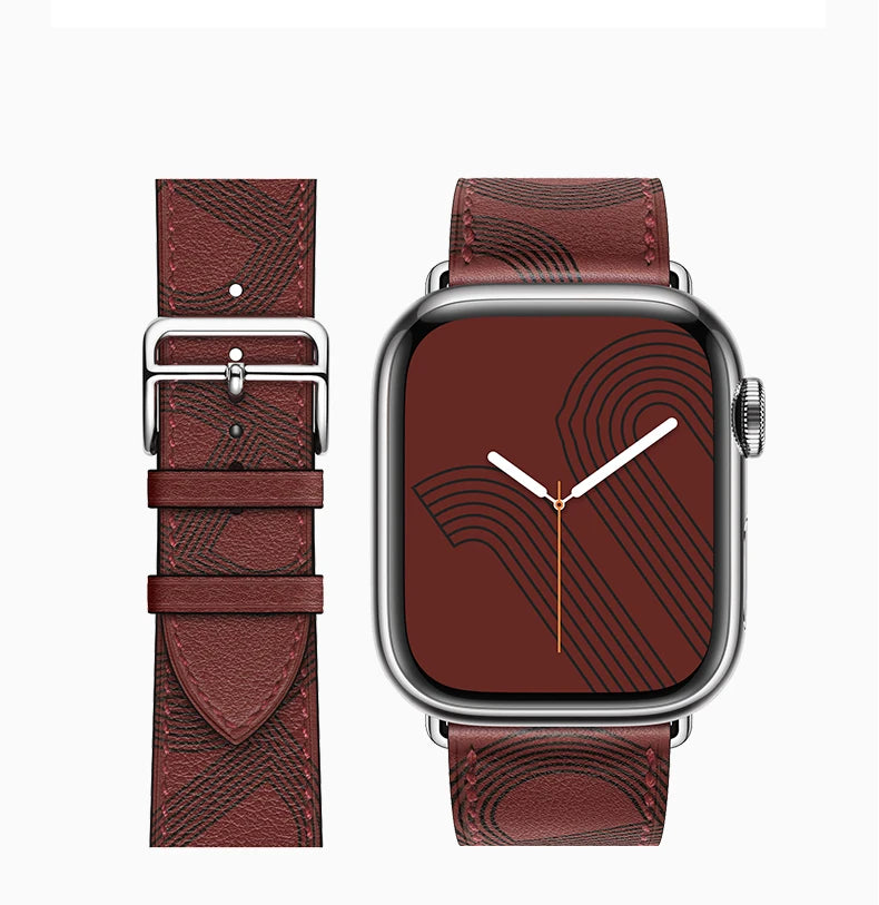 Genuine Leather Bracelet Strap For Apple Watch Band 45mm 49mm 41mm 44mm 42mm 40mm band iWatch Ultra/2 10 42/46mm 9 8 7 6 5 4 SE